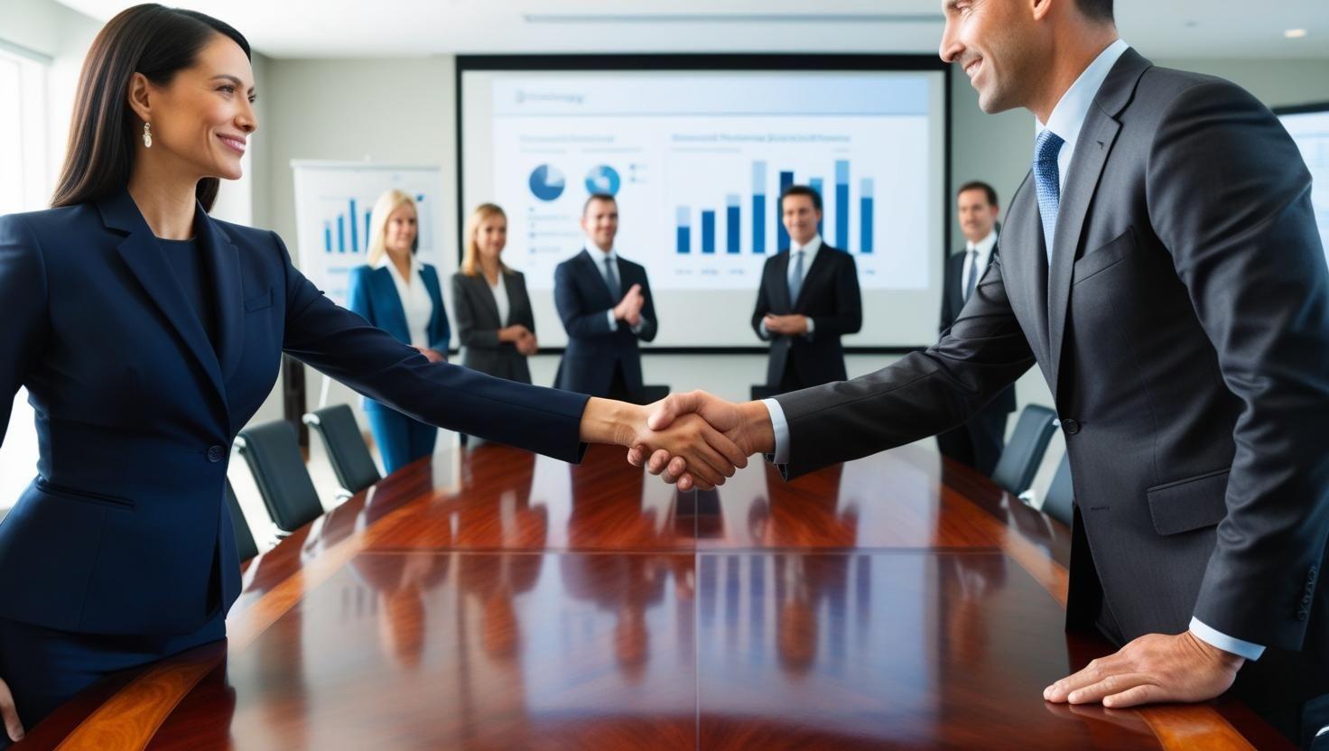 Client and advisor shaking hands after a strategy meeting